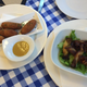 Eggplant-wrapped shrimp and croquettes at Mediterráneo, where prices are not that different than what you would find in the US.